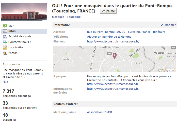 Mosquée de Tourcoing - Page Facebook