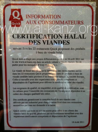 Quick halal : la mosquée de Paris remerciée, Socopa mis au pas