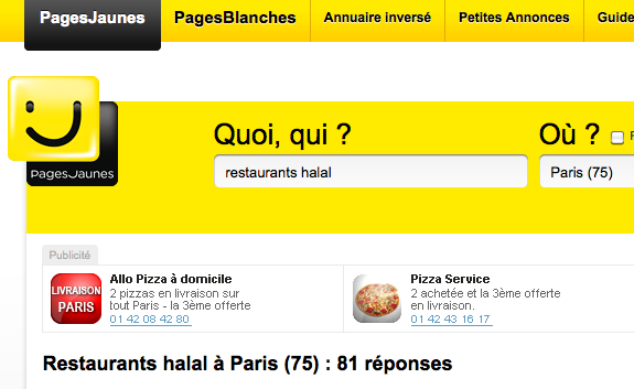 #Les pages jaunes se mettent au halal