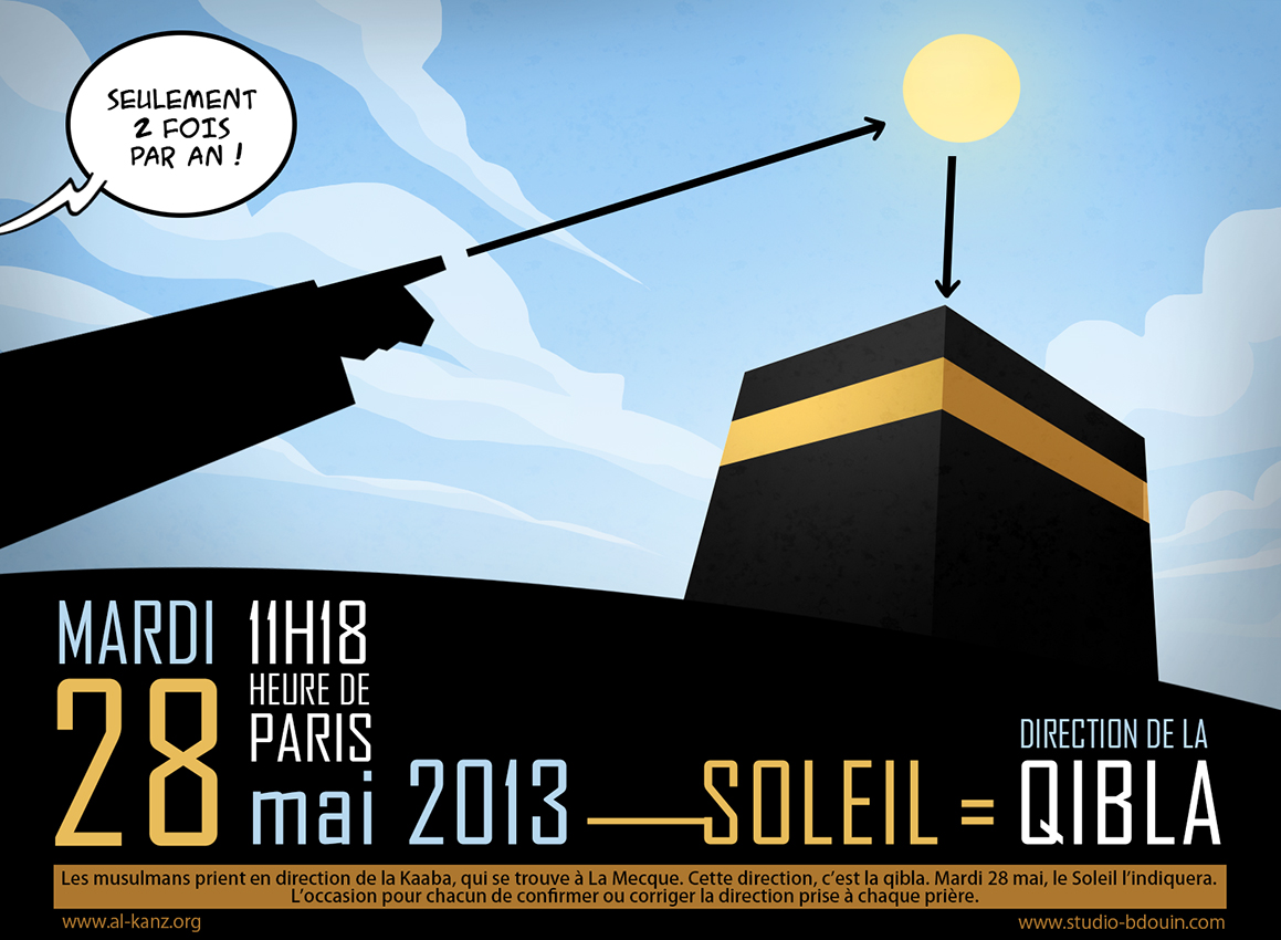 Le 28 mai, le Soleil indiquera la Qibla