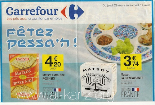 Carrefour n'ignore pas Pessah