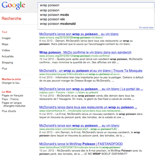 Wrap poisson sur Google Wrap poisson sur Google