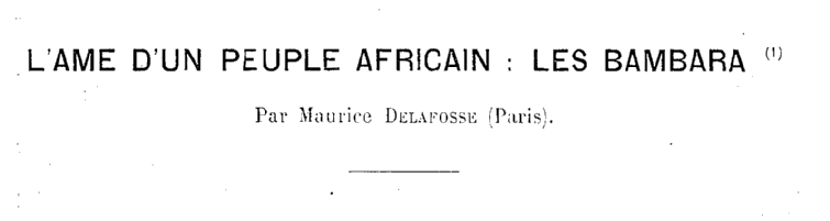 delafosse islamophobie bambara