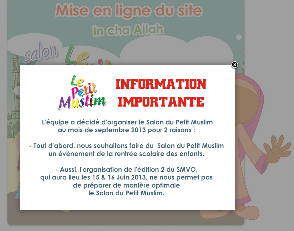 Report du salon du petit muslim