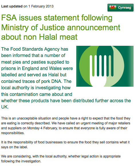 ADN porc halal FSA