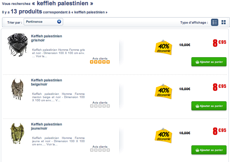 keffieh palestinien cdiscount