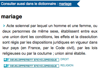 Larousse définition mariage Encyclopédie