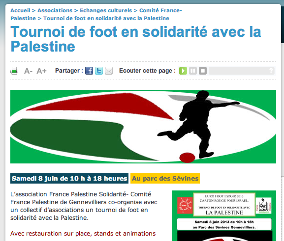 Gennevilliers solidaire de la Palestine