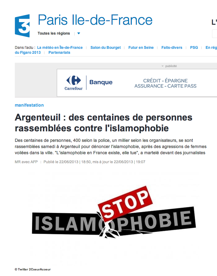 stop islamophobie France 3