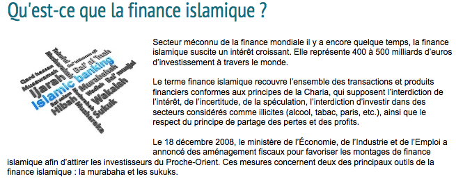 France : la finance islamique au ministère de l'Economie et des Finances