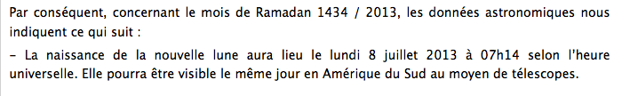 Lune en Amérique du sud