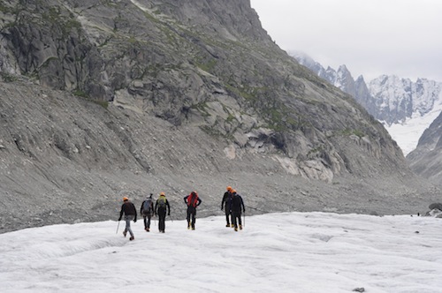 la team, dans le glacier