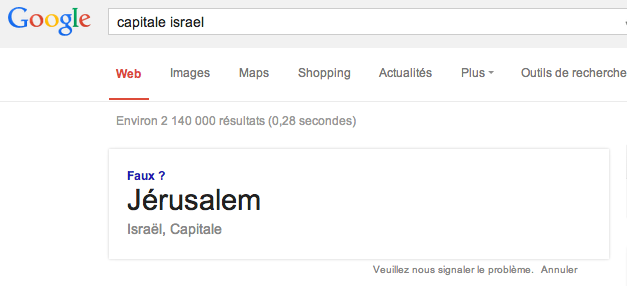 Jerusalem Capitale israel Google