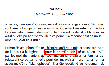 islamophobie fourest premiere fois disparu revue prochoix