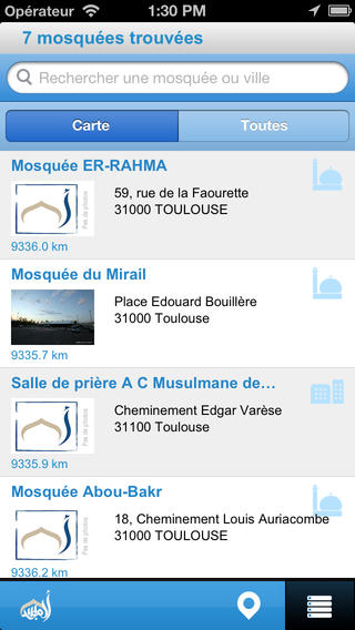 trouve ta mosquee application iPhone 4