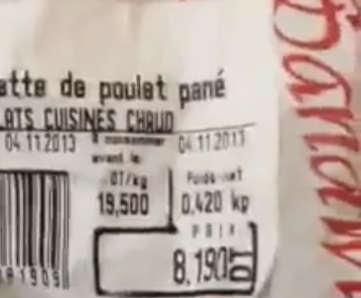 vers dans du poulet chez Carrefour Market prix