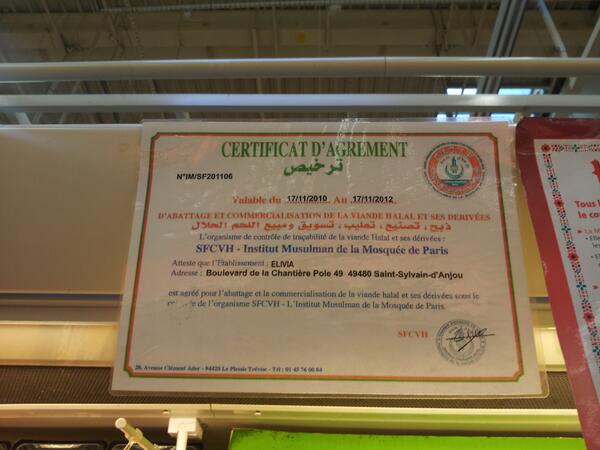 auchan charal certificat scfvh