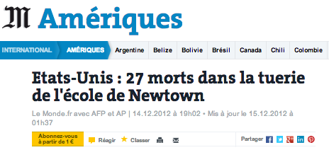 sandy hook Etats-Unis : 27 morts dans la tuerie de école de Newtown