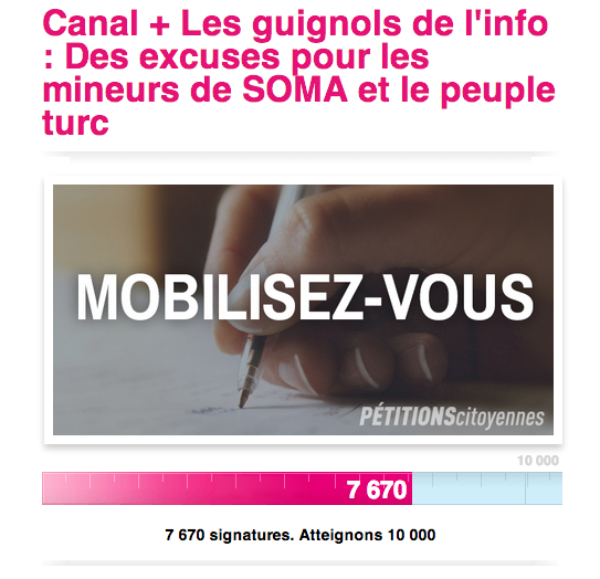 soma petition pour excuses de canal plus