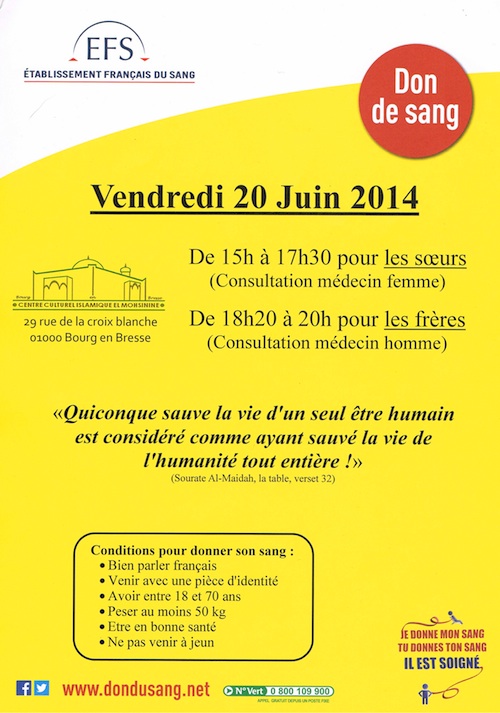 don du sang mosquee bourg en bresse