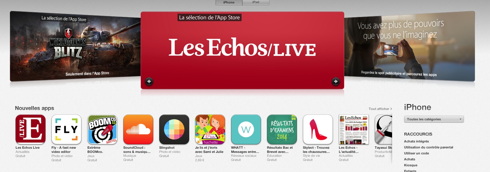 les echos selection applestore