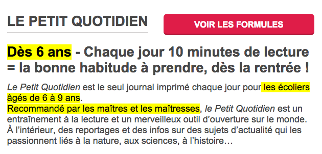 le petit quotidien 6 à 9 ans