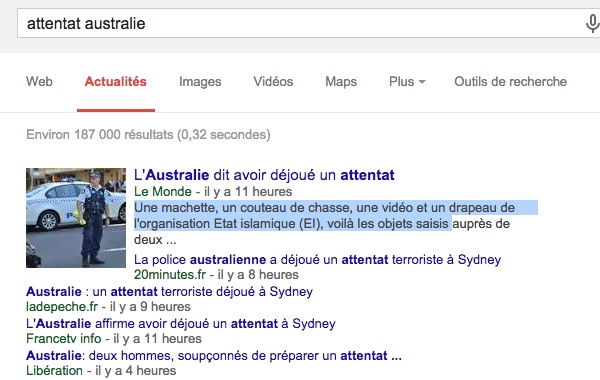 attentat australie