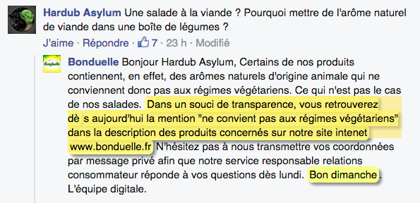 bonduelle viande facebook