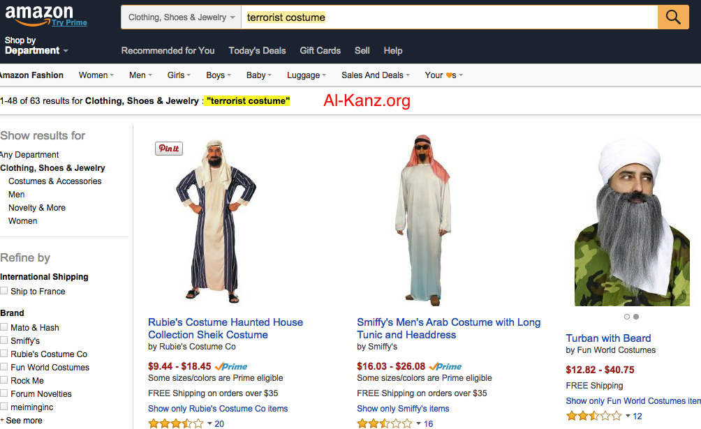 terrorist costume amazon