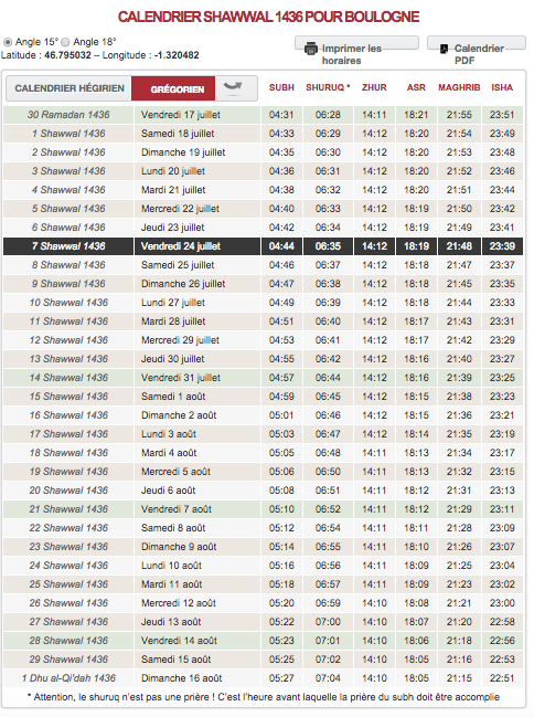 Téléchargez au format PDF le calendrier ramadan - Al-Kanz