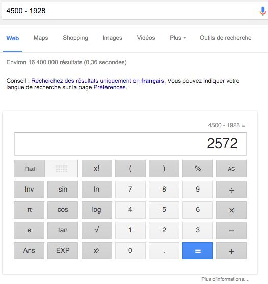 calculatrice google