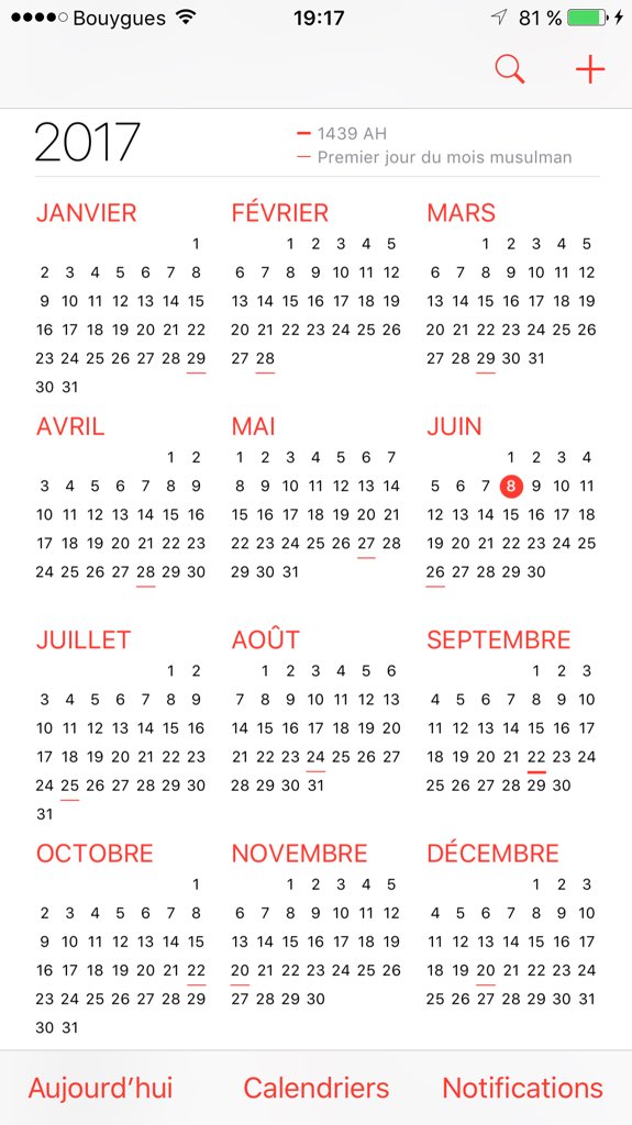 date du calendrier musulman