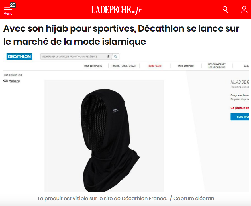 hijab decathlon la depeche du midi plagie AlKanz