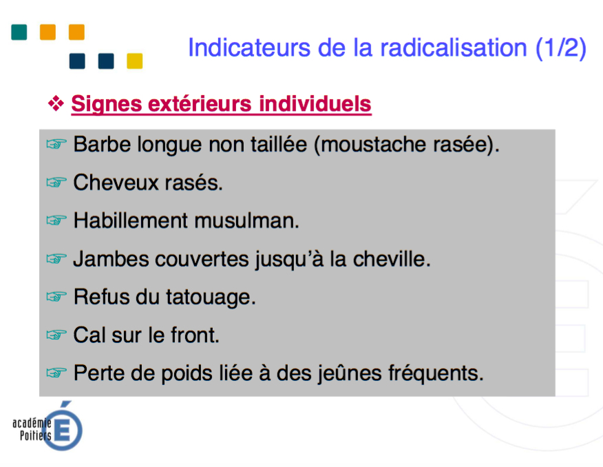 indicateurs radicalisation académie Poitiers