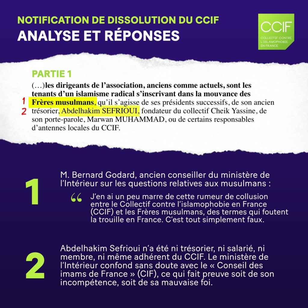 CCIF répond à Darmanin