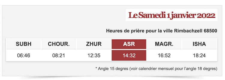 horaire priere paris