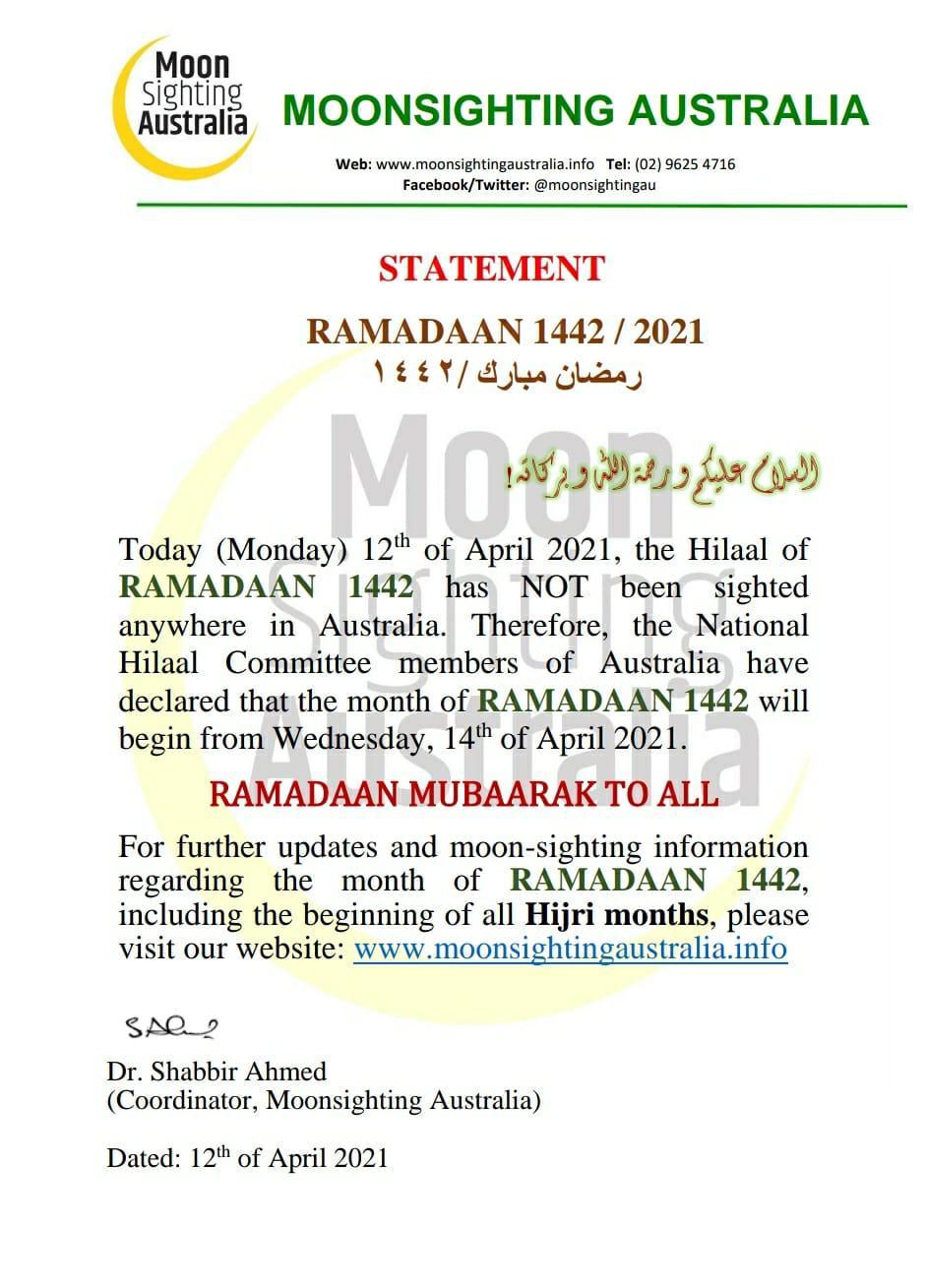 ramadan 2021 Australia