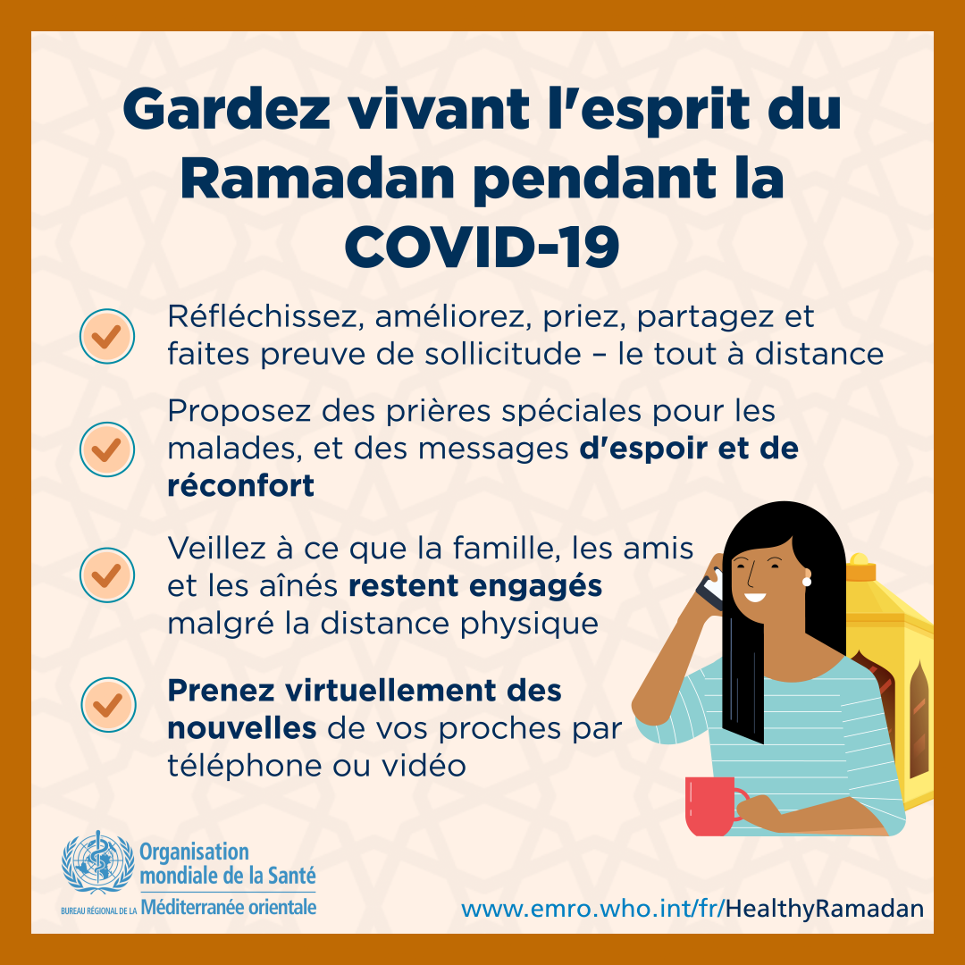 Ramadan et Covid-19 : l'OMS renouvelle ces recommandations