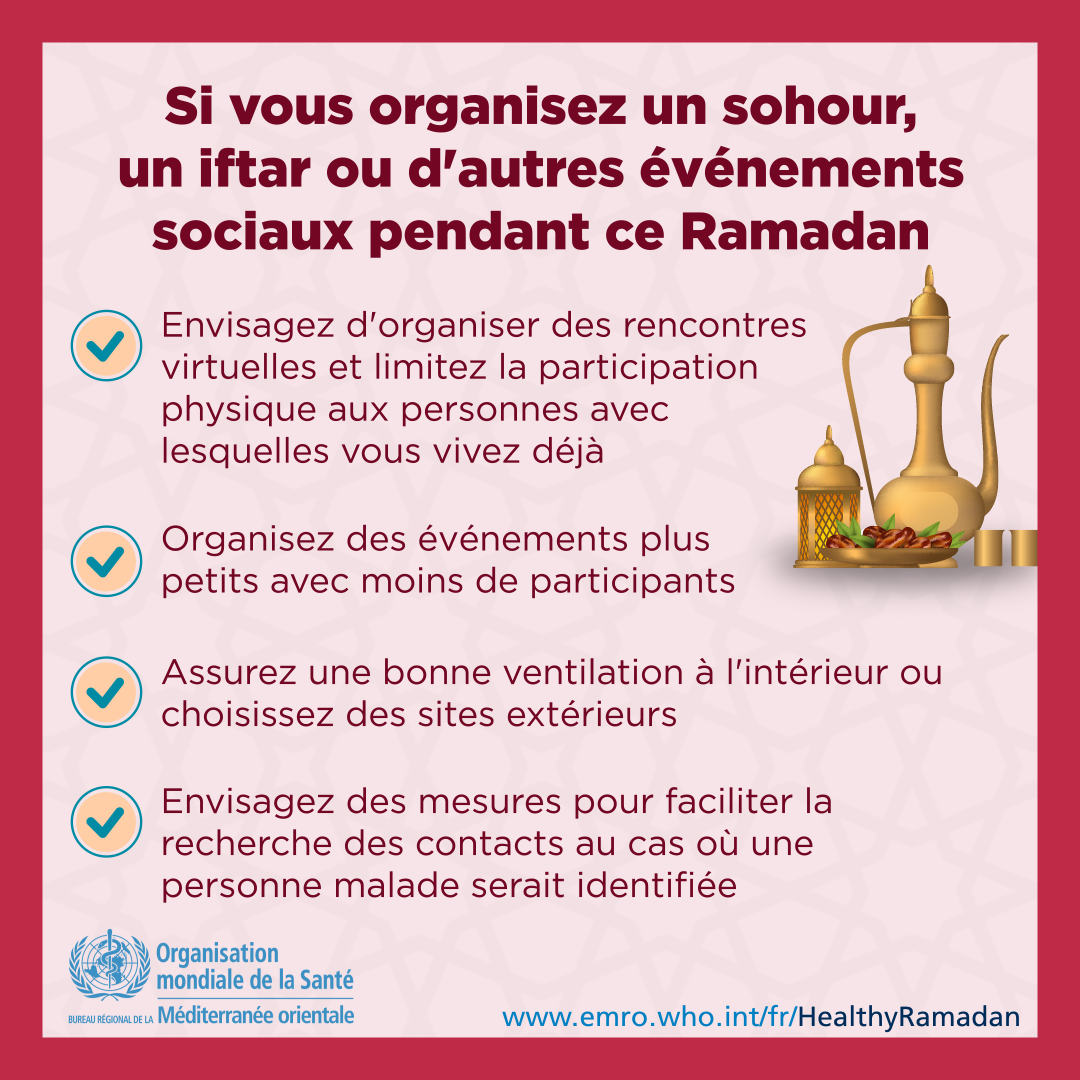 Ramadan et Covid-19 : l'OMS renouvelle ces recommandations