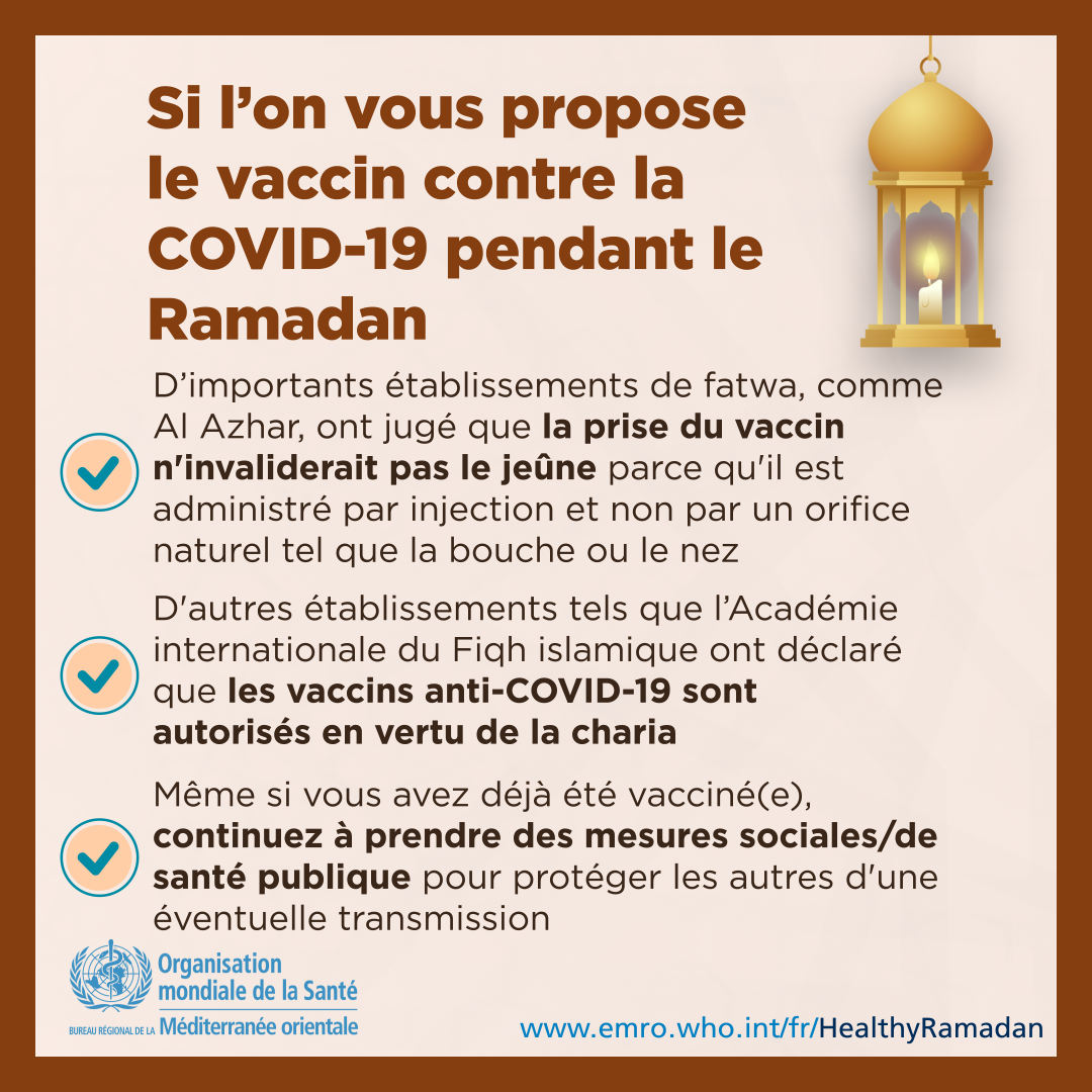 Ramadan et Covid-19 : l'OMS renouvelle ces recommandations