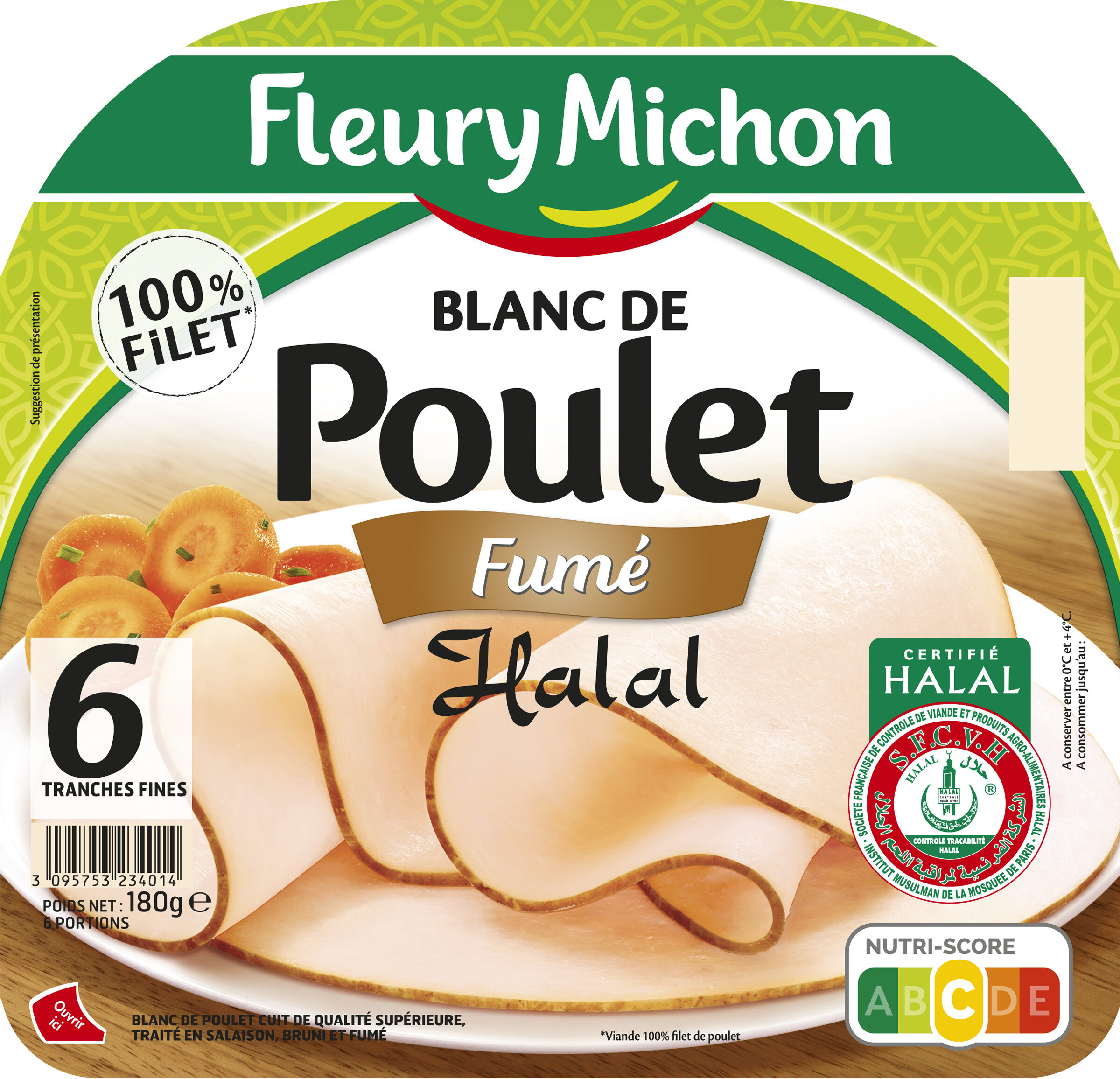 Fleury Michon, blanc de poulet pseudo halal