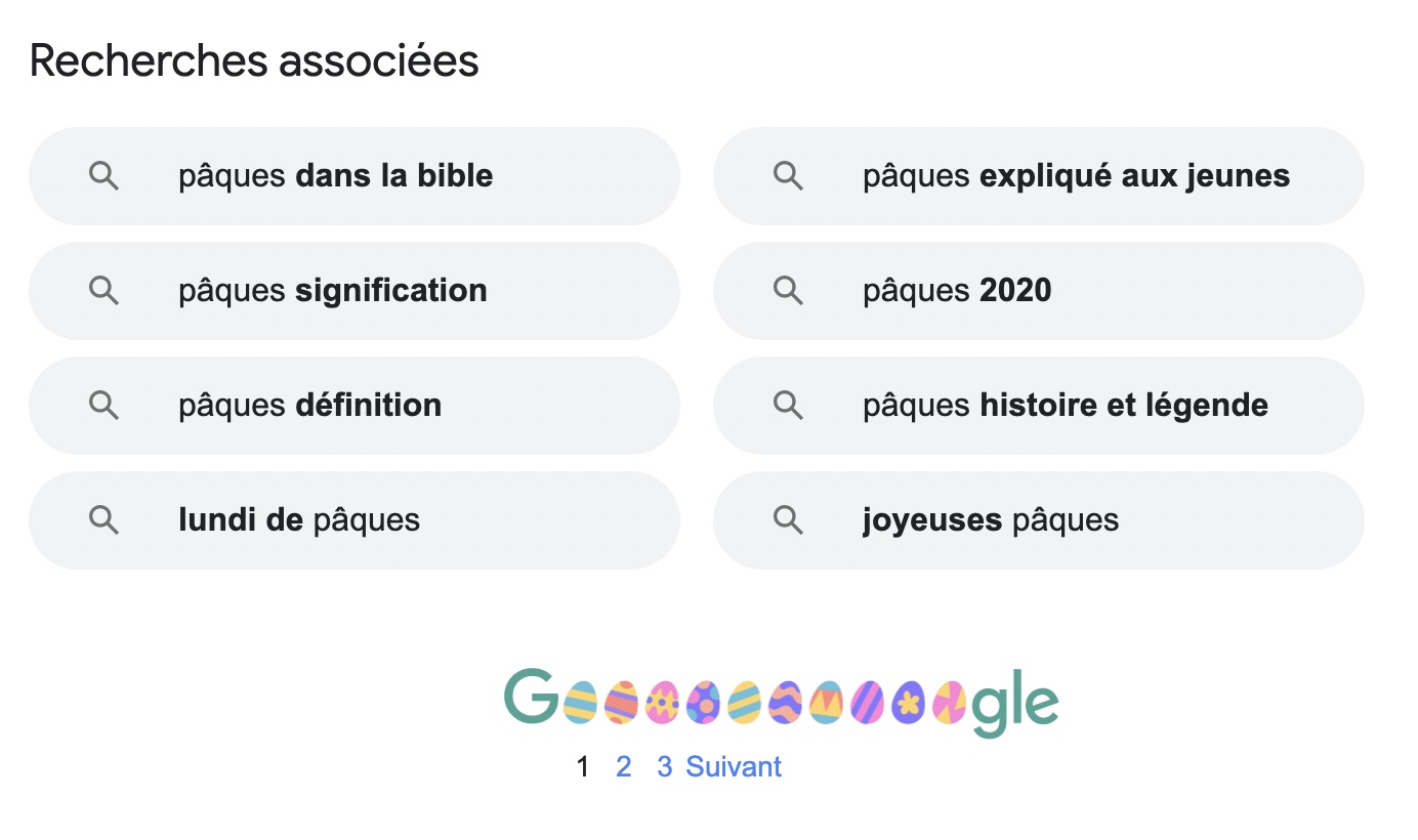 Pâques sur Google