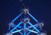 Atomium illuminé en soutien aux Uyghurs