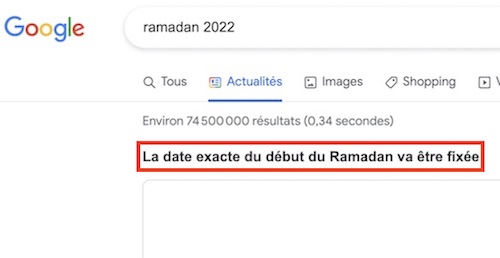 Google - La date exacte du début du #ramadan va être fixée.