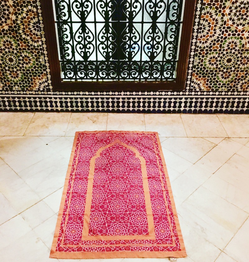 The Prayer Mat Company Mustard Geometric Luxury Prayer Mat made in Madinah