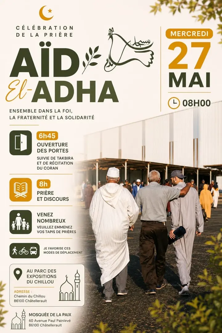 Prière de l'Aïd al-Adha à la mosquée de Chatellerault