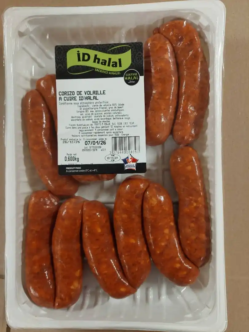 Salmonelle - Rappel produit Corizo de volaille à cuire ID'halal