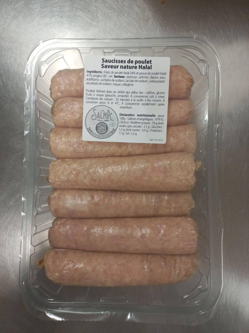 Salmonelle - Rappel produit Saucisses de poulet saveur nature type rôtisseur