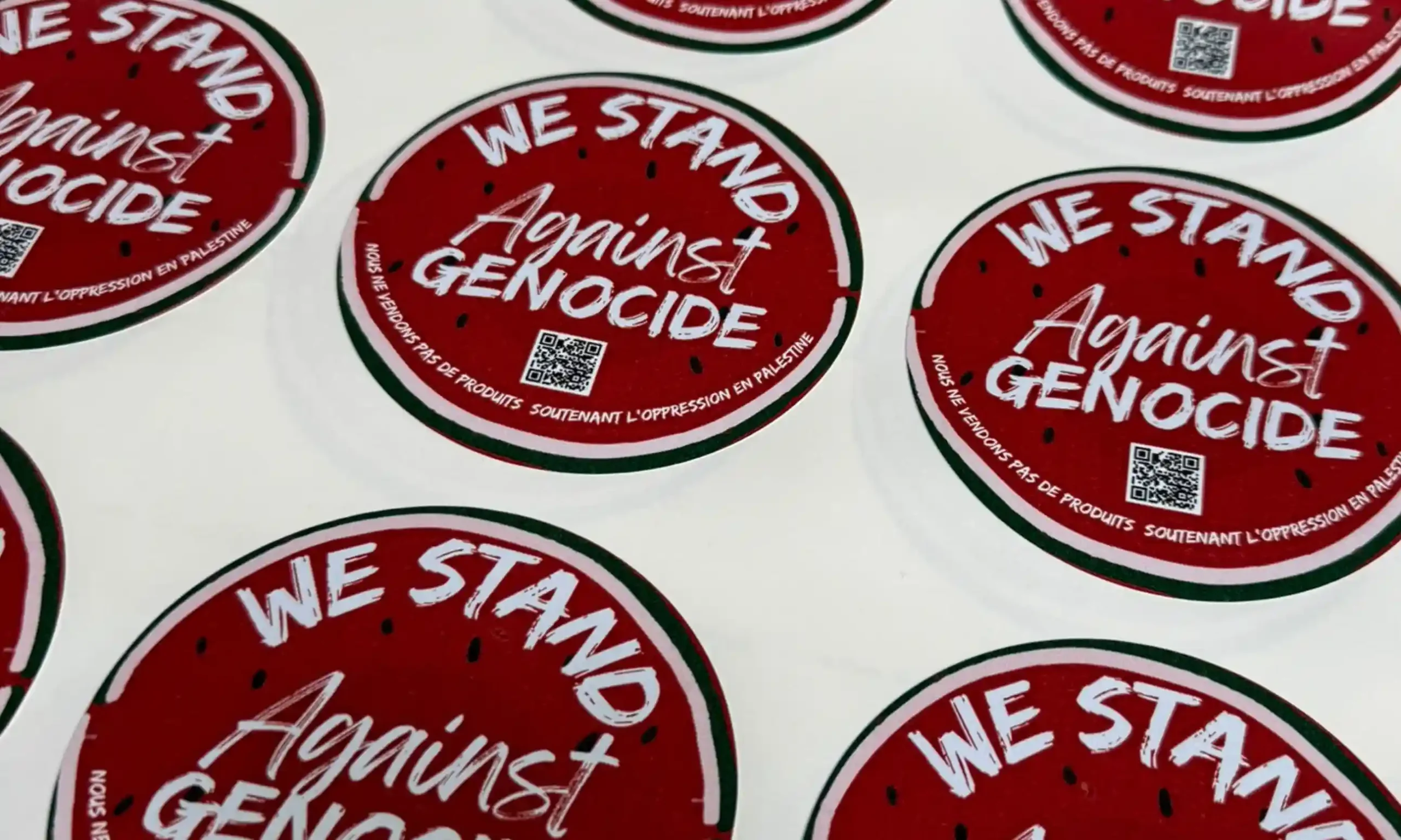 Stickers We stand against Genocide - Brussels Halal Food