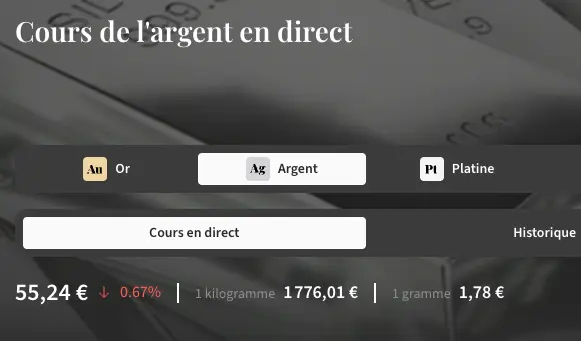 zakat mal - cours de l'argent rabi' ath-thani 1448 - 14 septembre 2026